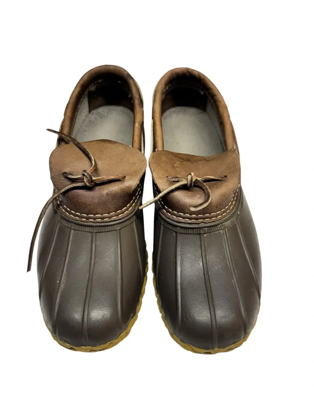Vintage LL Bean Duck Boots Size 7 Rubber Waterproof Leather Outdoors Low Top